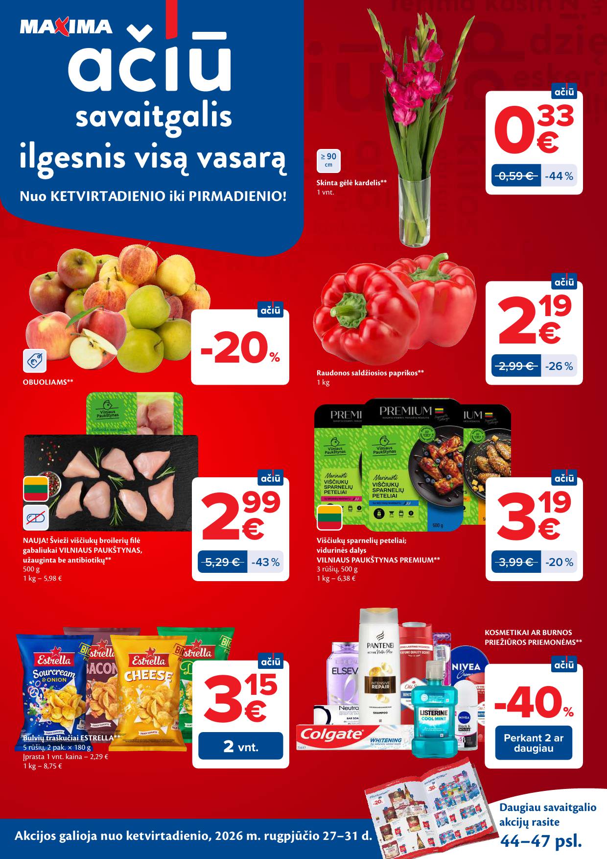 Naujausias MAXIMA kaininis katalogas 2026.08.25 - 2026.08.31