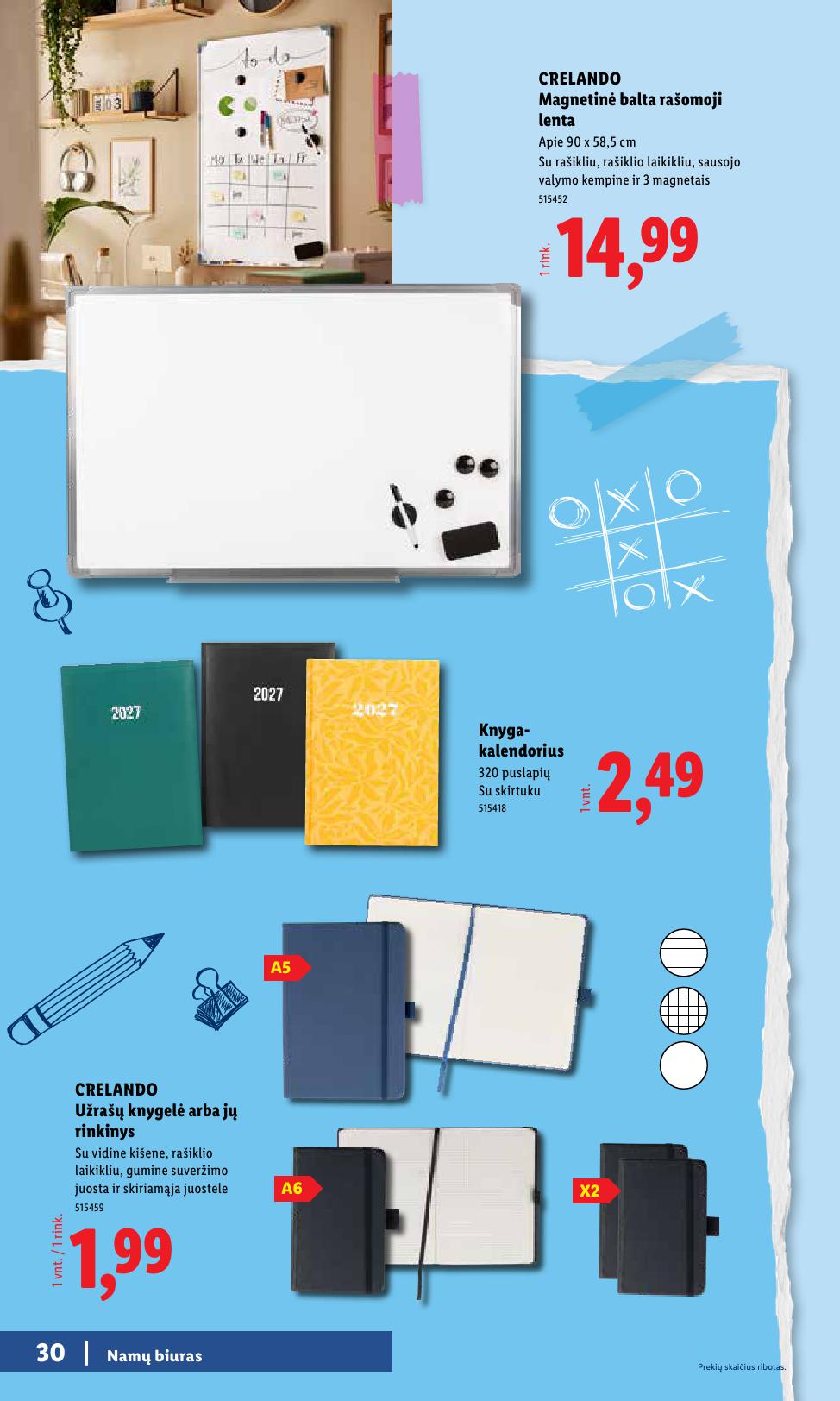 LIDL mokyklinių prekių katalogas "Atgal į mokyklą"