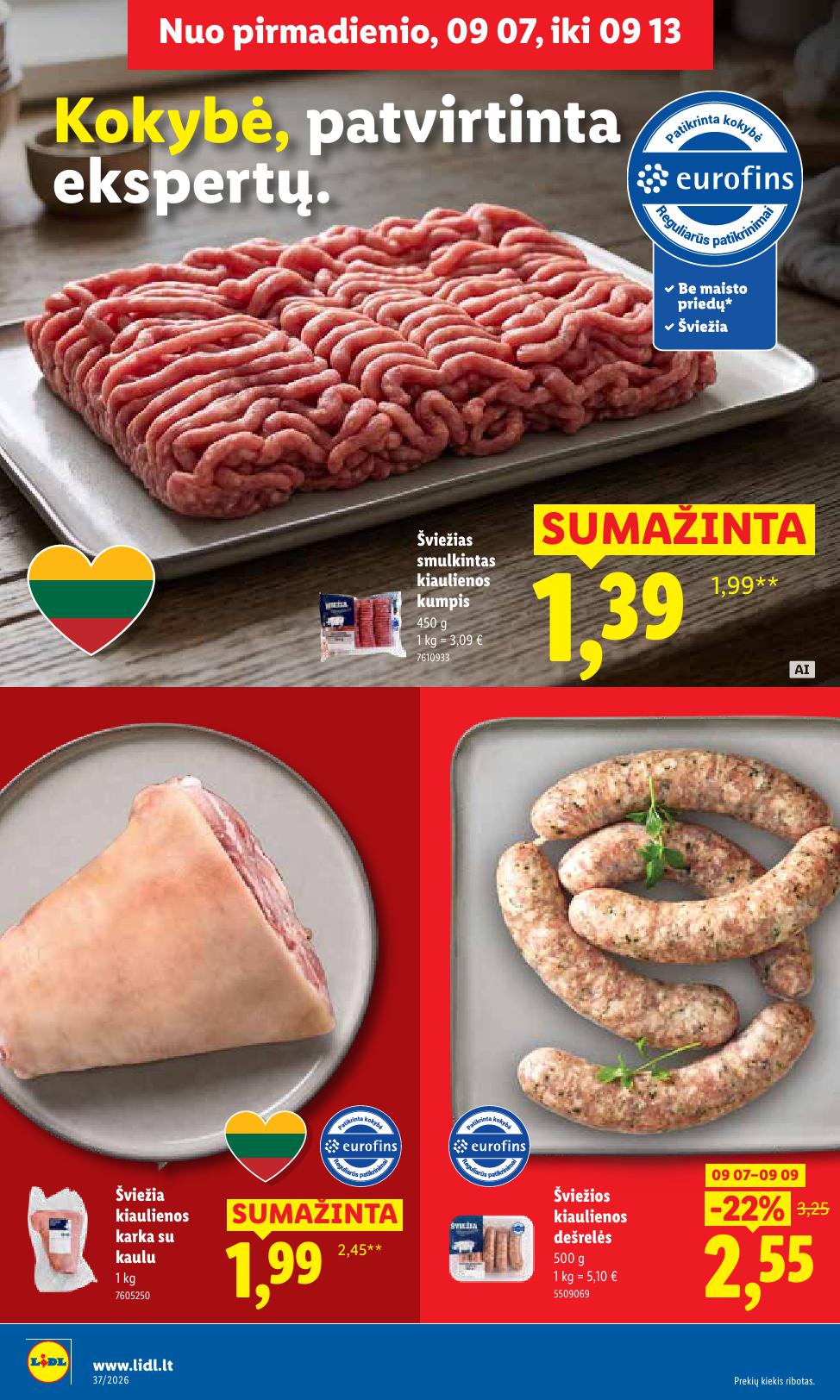 LIDL akcijų ir nuolaidų leidinys 2026.09.07 - 2026.09.13