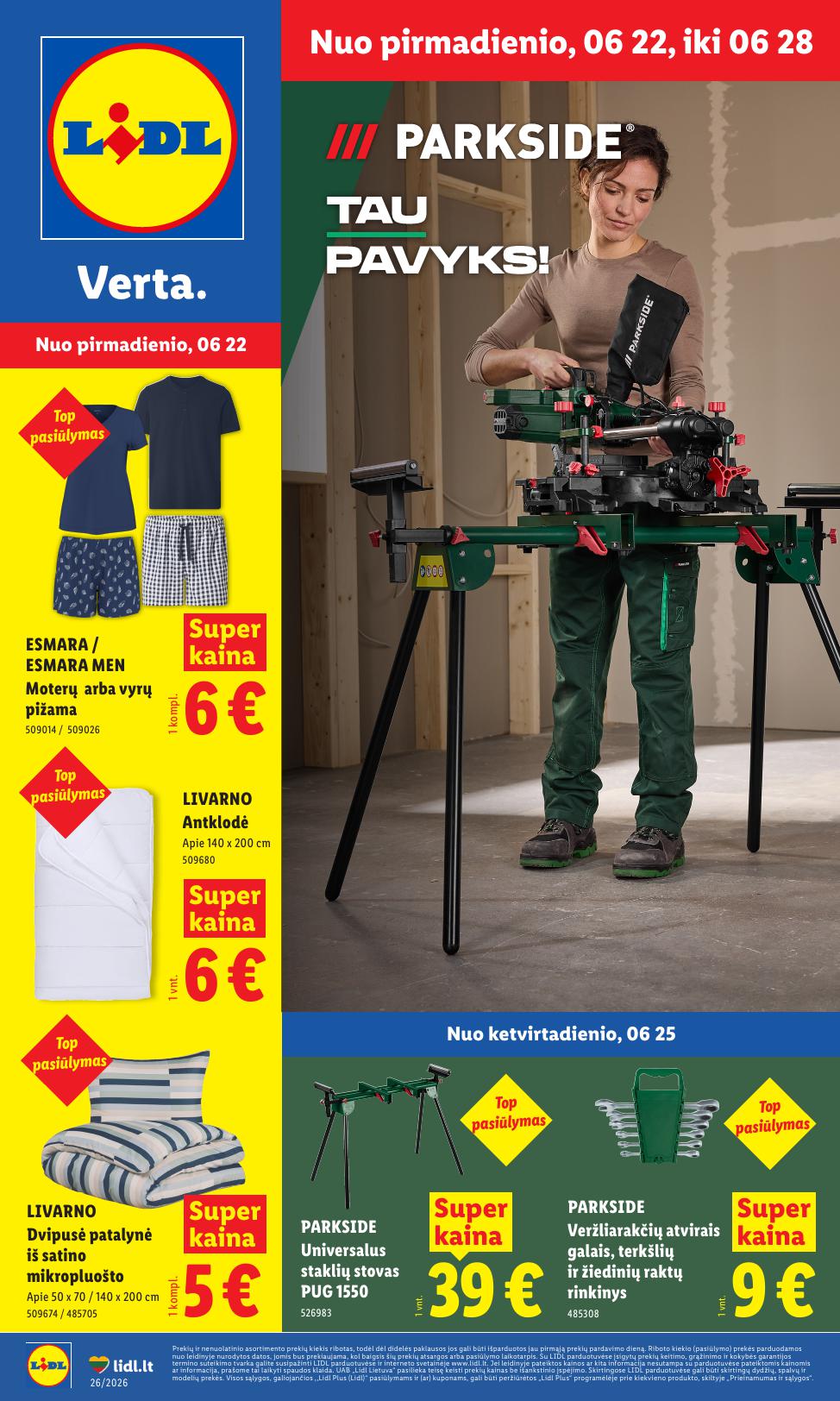 LIDL ne maisto prekių leidinys 2026.06.22 - 2026.06.28