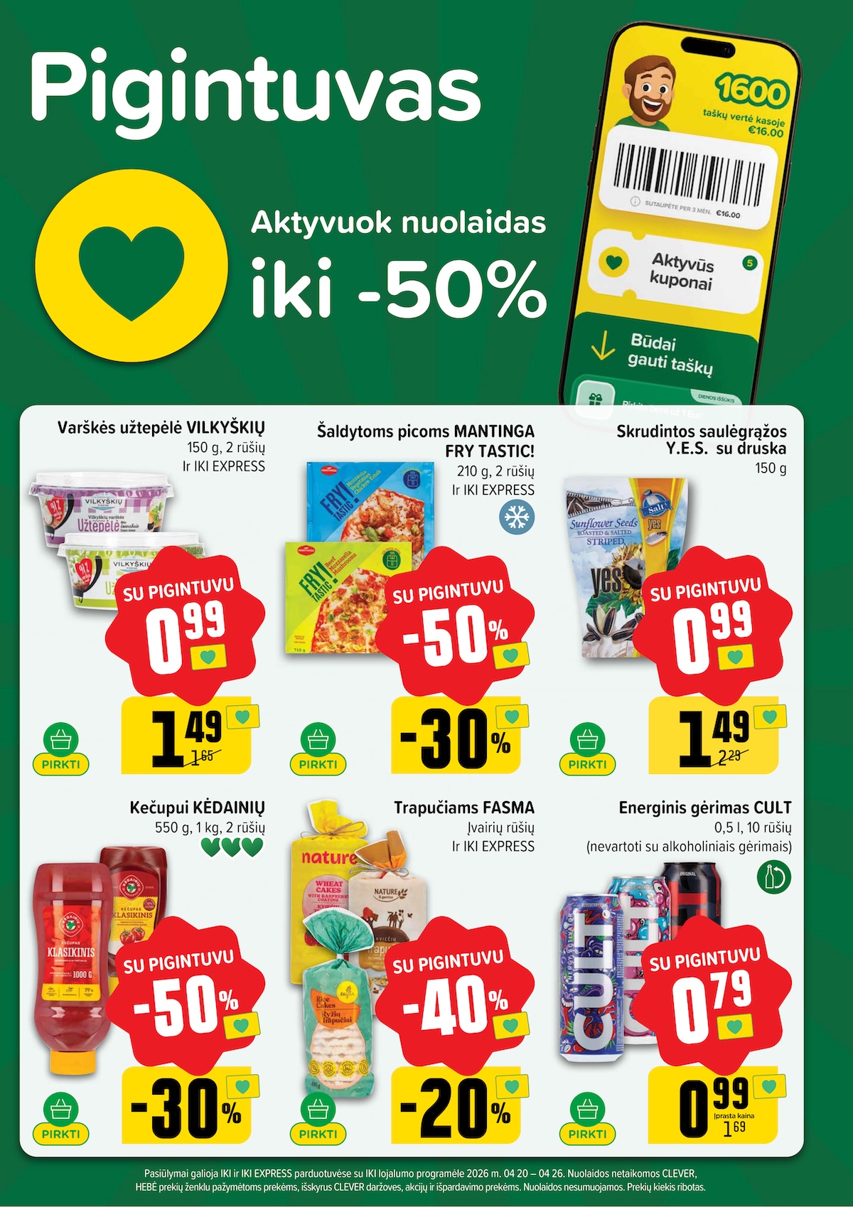 IKI SAVAITĖLĖ akcijų ir nuolaidų leidinys Nr.17 2026.04.20 - 2026.04.26