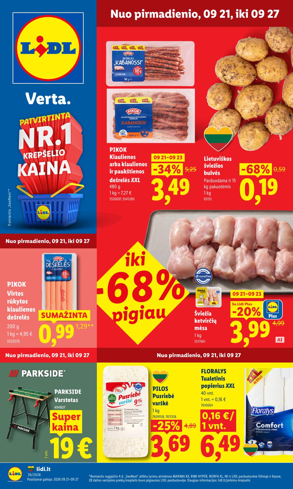 Naujausias LIDL kaininis katalogas 2026.09.21 - 2026.09.27