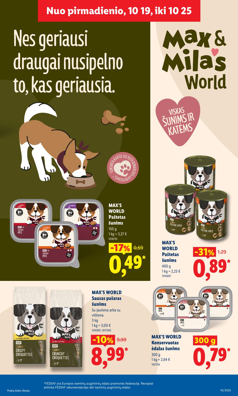 LIDL akcijų ir nuolaidų leidinys 2026.10.19 - 2026.10.25