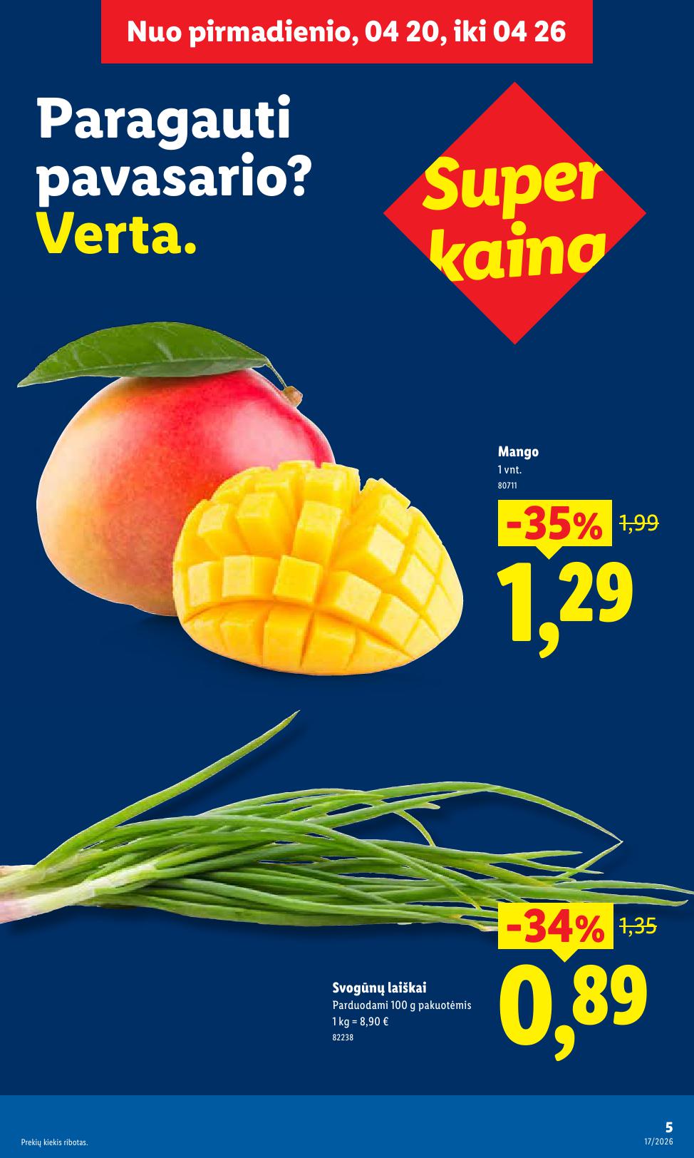 Naujausias LIDL kaininis katalogas 2026.04.20 - 2026.04.26