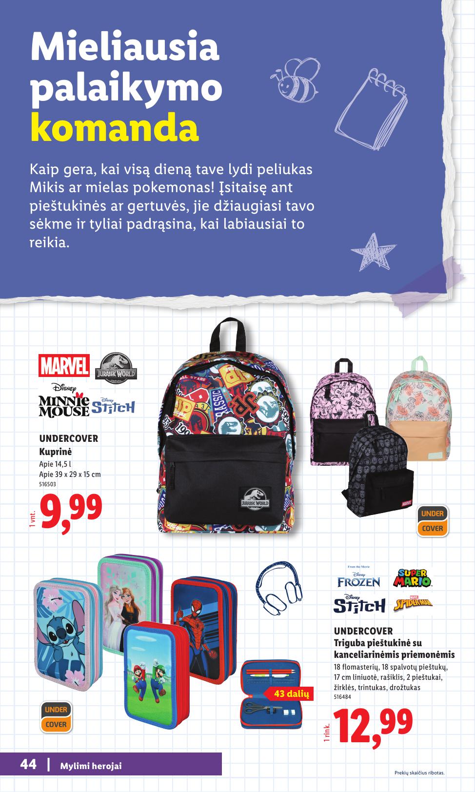 LIDL mokyklinių prekių katalogas "Atgal į mokyklą"