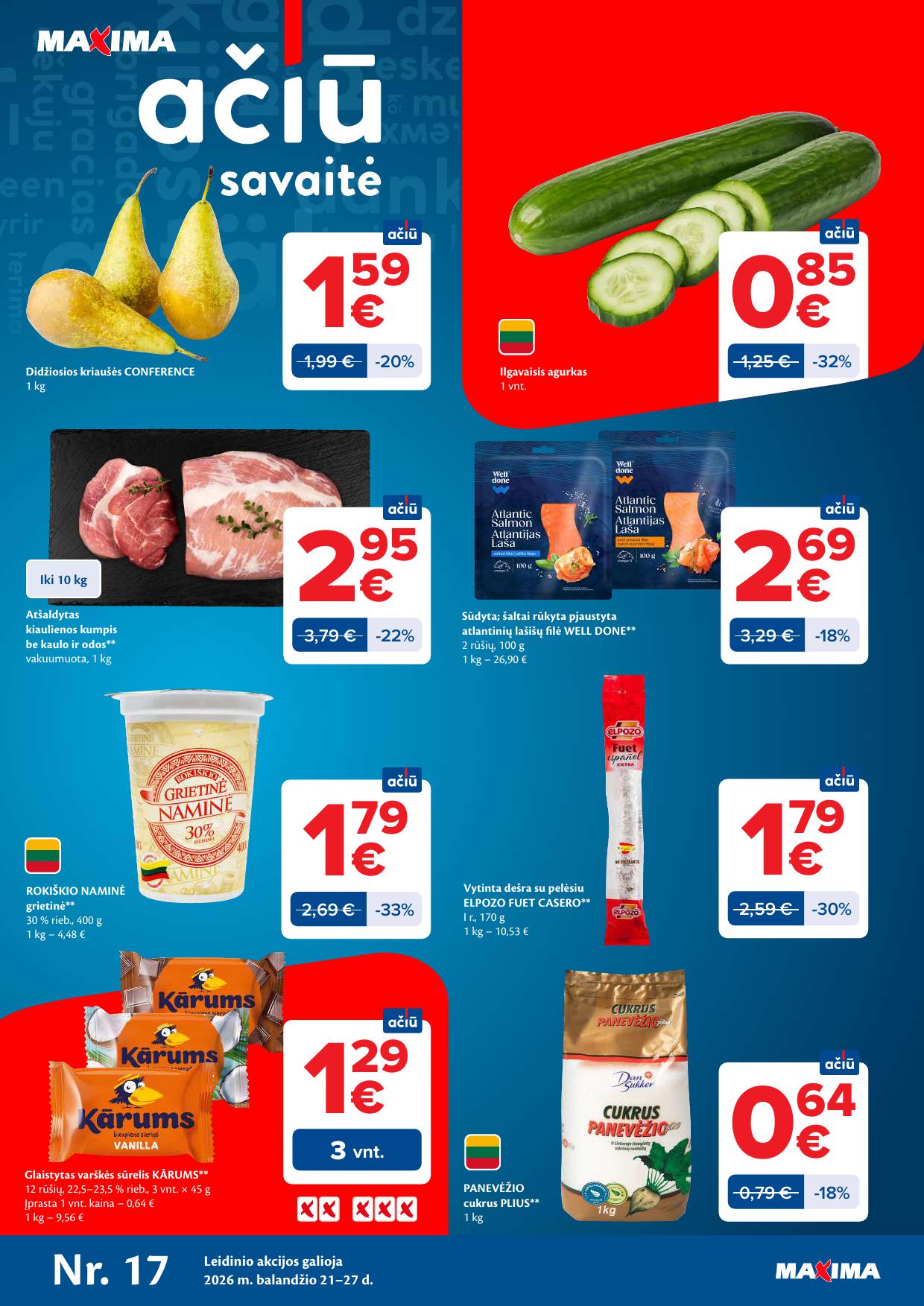 MAXIMA akcijų ir nuolaidų leidinys Nr.17 2026.04.21 - 2026.04.27