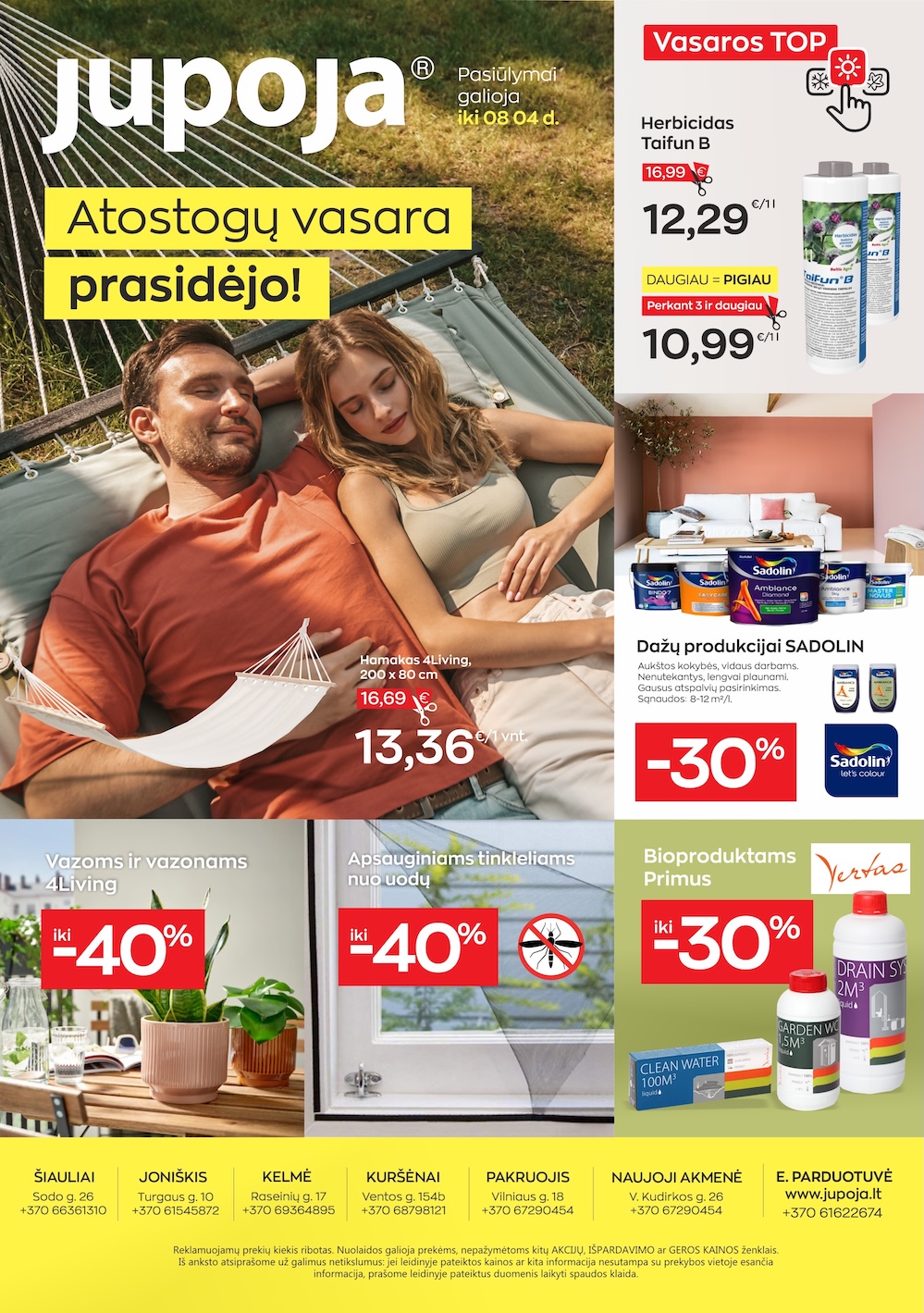 Naujas JUPOJA akcijų ir nuolaidų leidinys 2025.07.08 - 2025.08.04