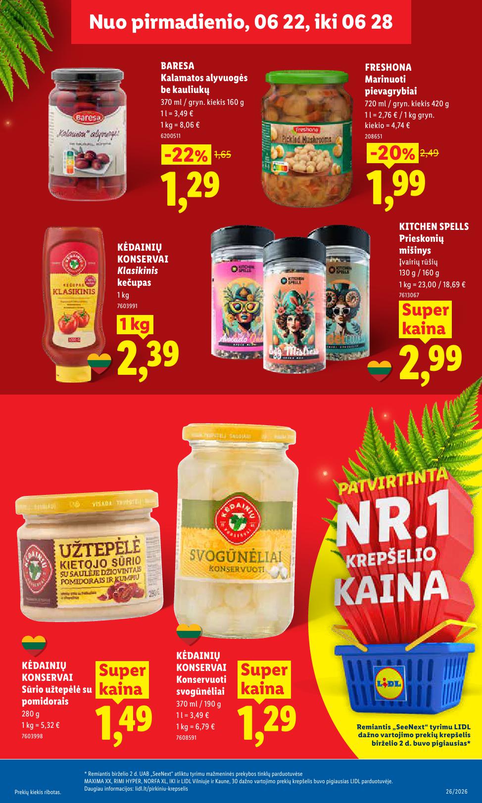 LIDL akcijų ir nuolaidų leidinys 2026.06.22 - 2026.06.28
