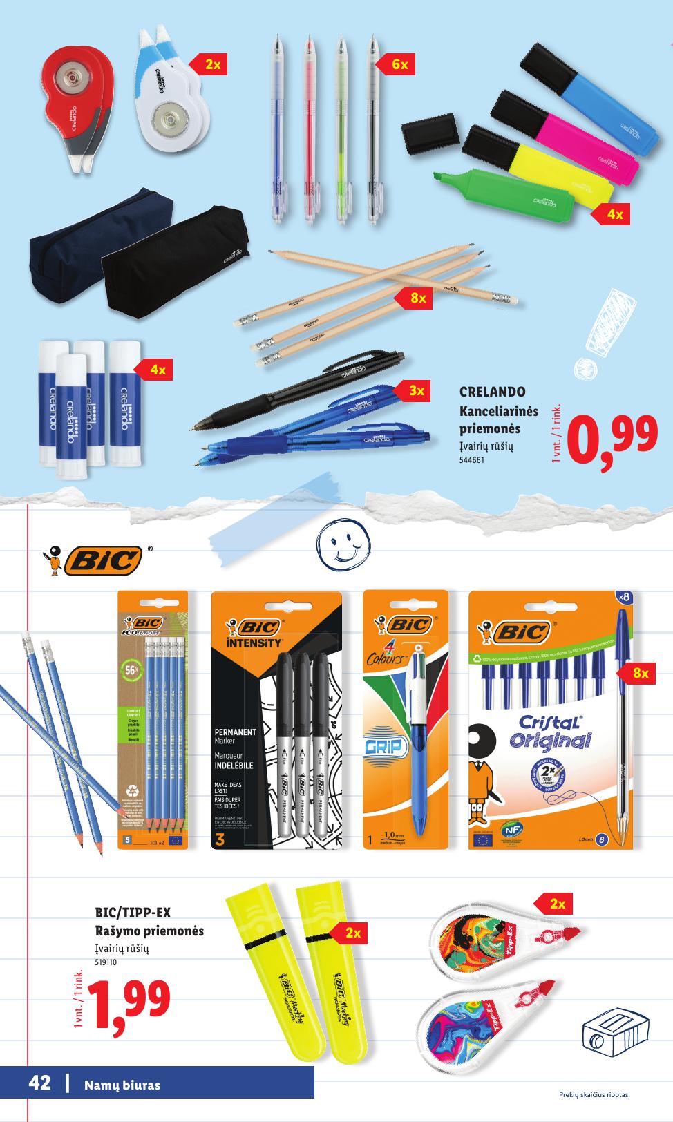 LIDL mokyklinių prekių katalogas "Atgal į mokyklą"
