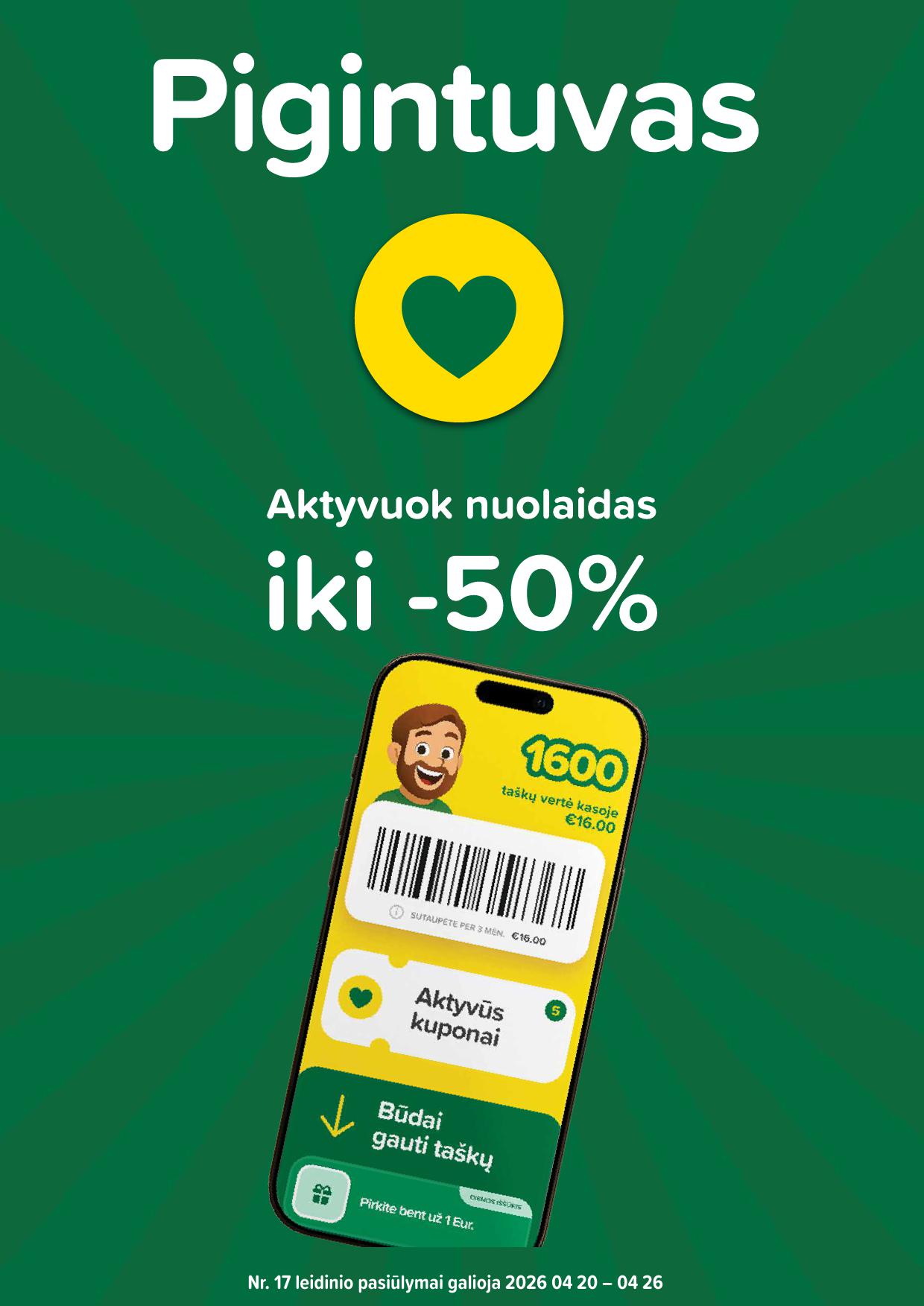 IKI akcijų leidinukas "Taupymo žaidynės" 2026.04.20 - 2026.04.26