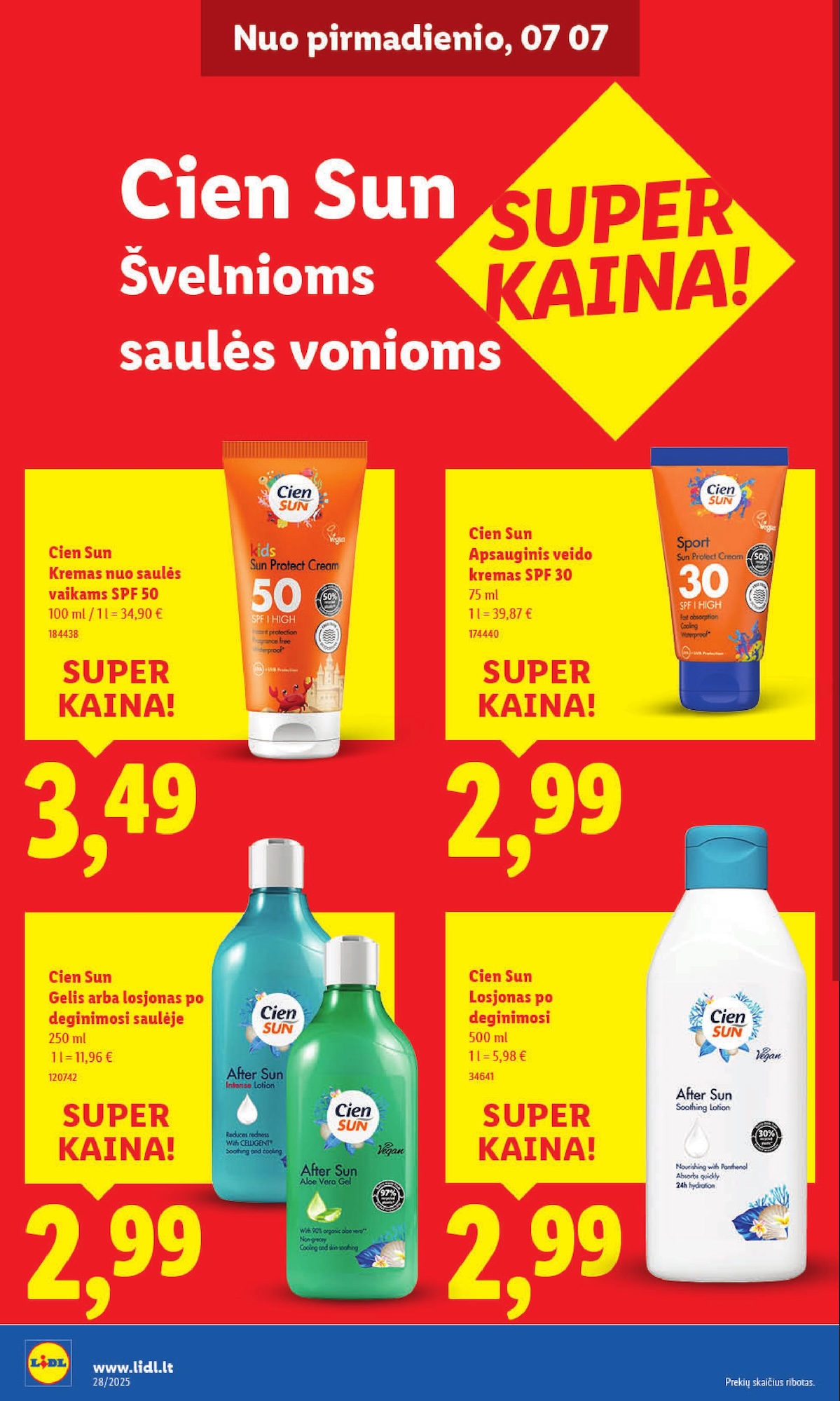 LIDL maisto prekių leidinukas nuo ketvirtadienio 2025.07.10 iki 2025.07.13