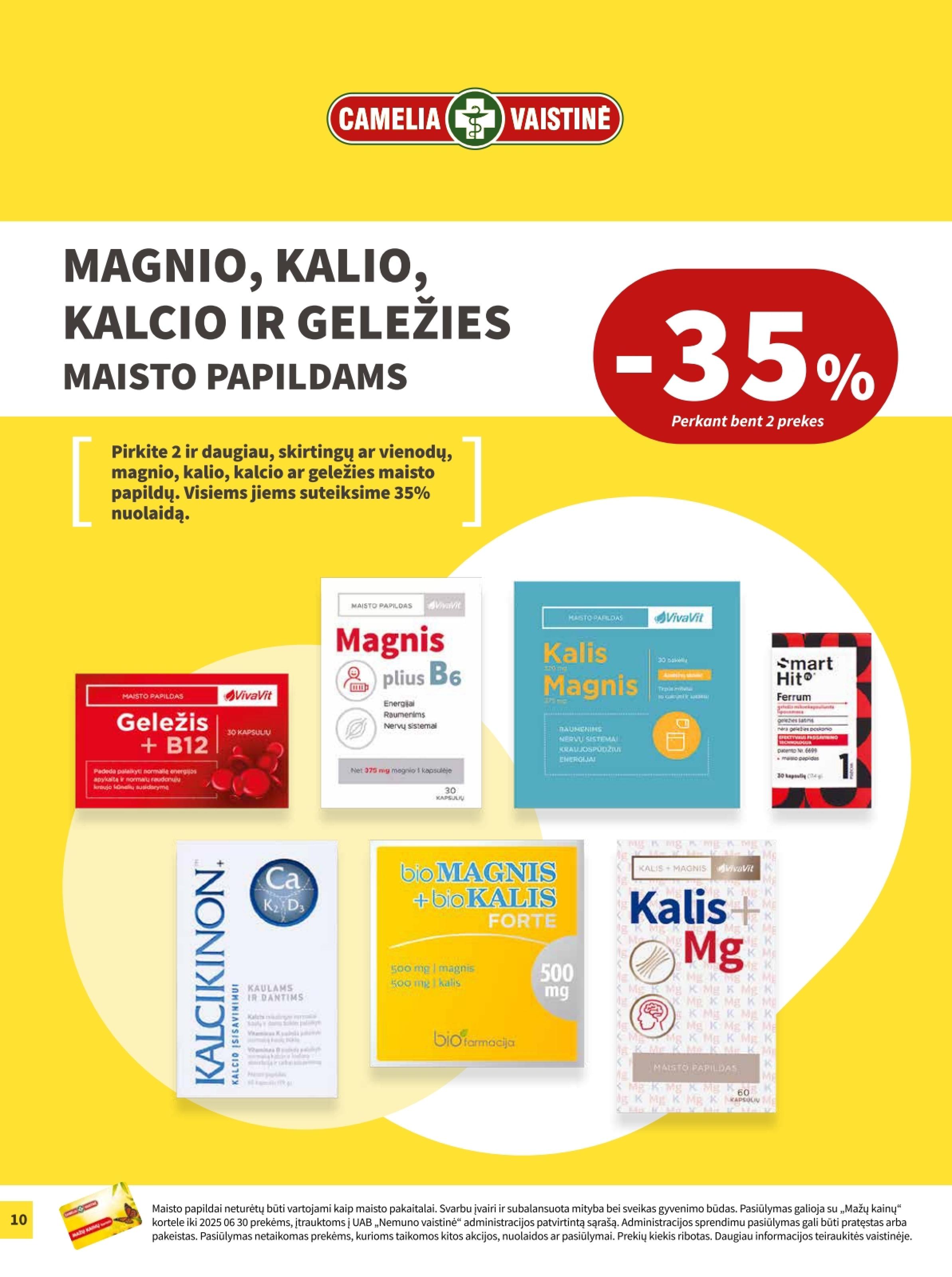 CAMELIA vaistinės akcijų leidinys 2025.06.01 - 2025.06.30
