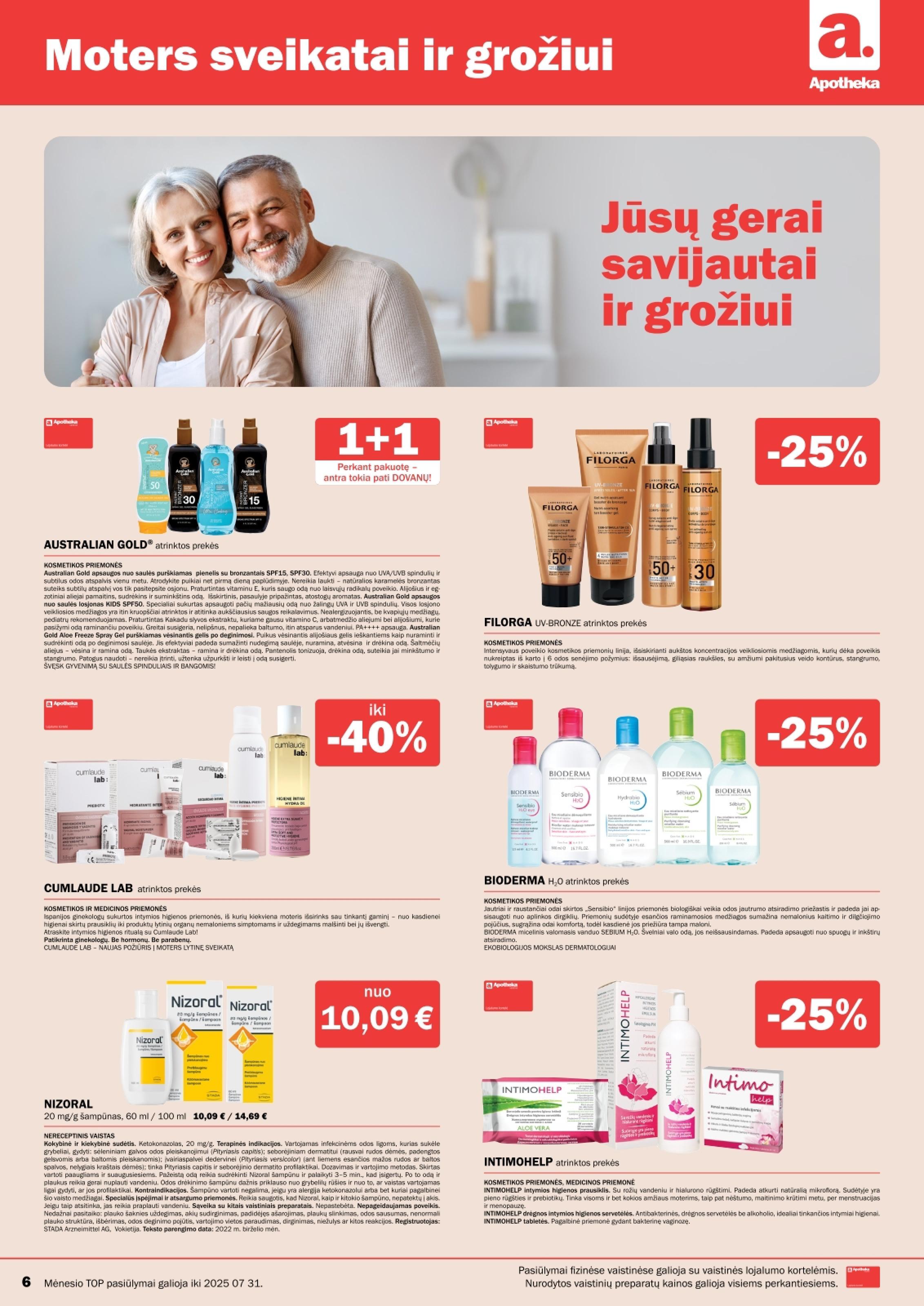 APOTHEKA vaistinės akcijų ir nuolaidų leidinys 2025.07.01 - 2025.07.31