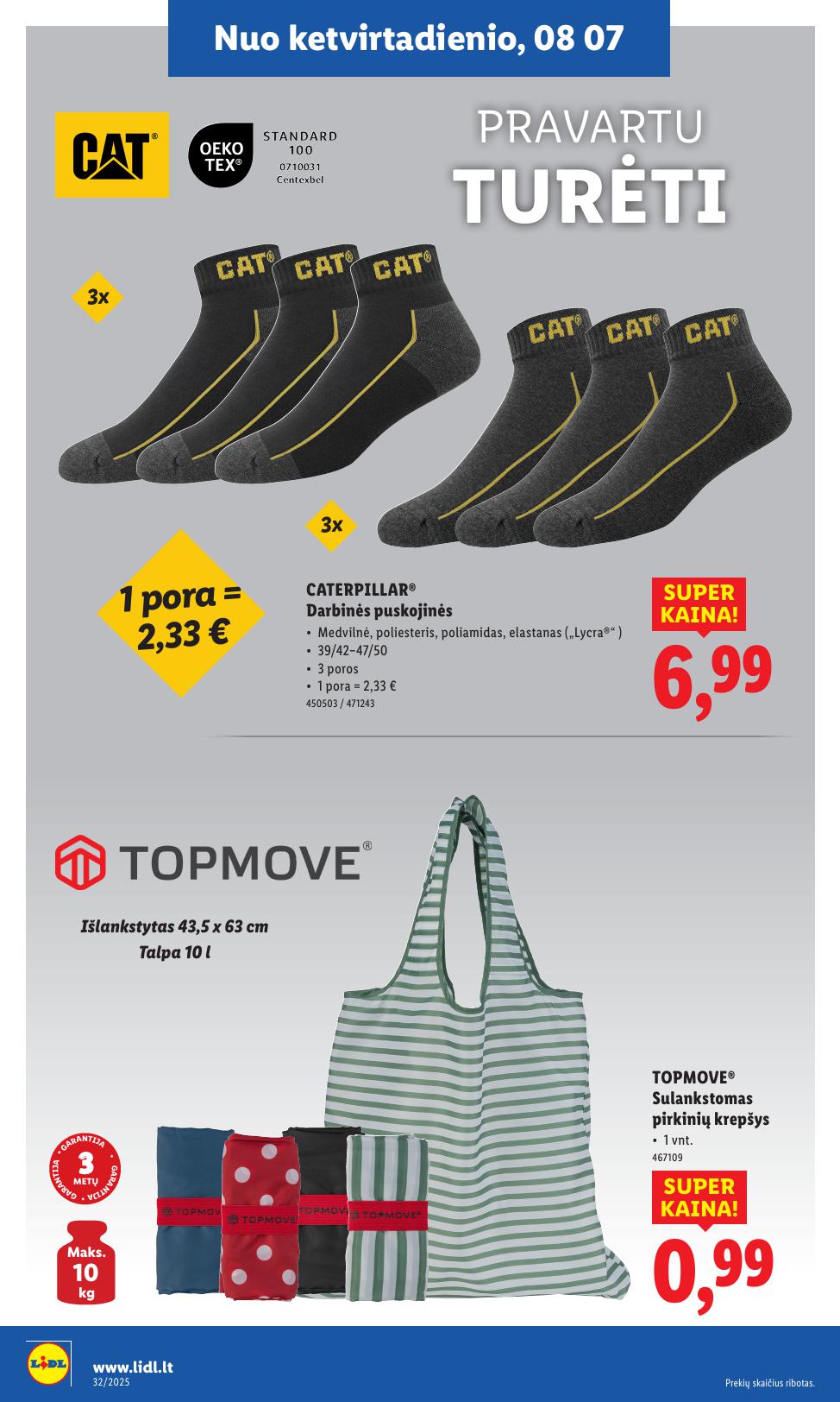 LIDL ne maisto prekių leidinys 2025.08.04 - 2025.08.10