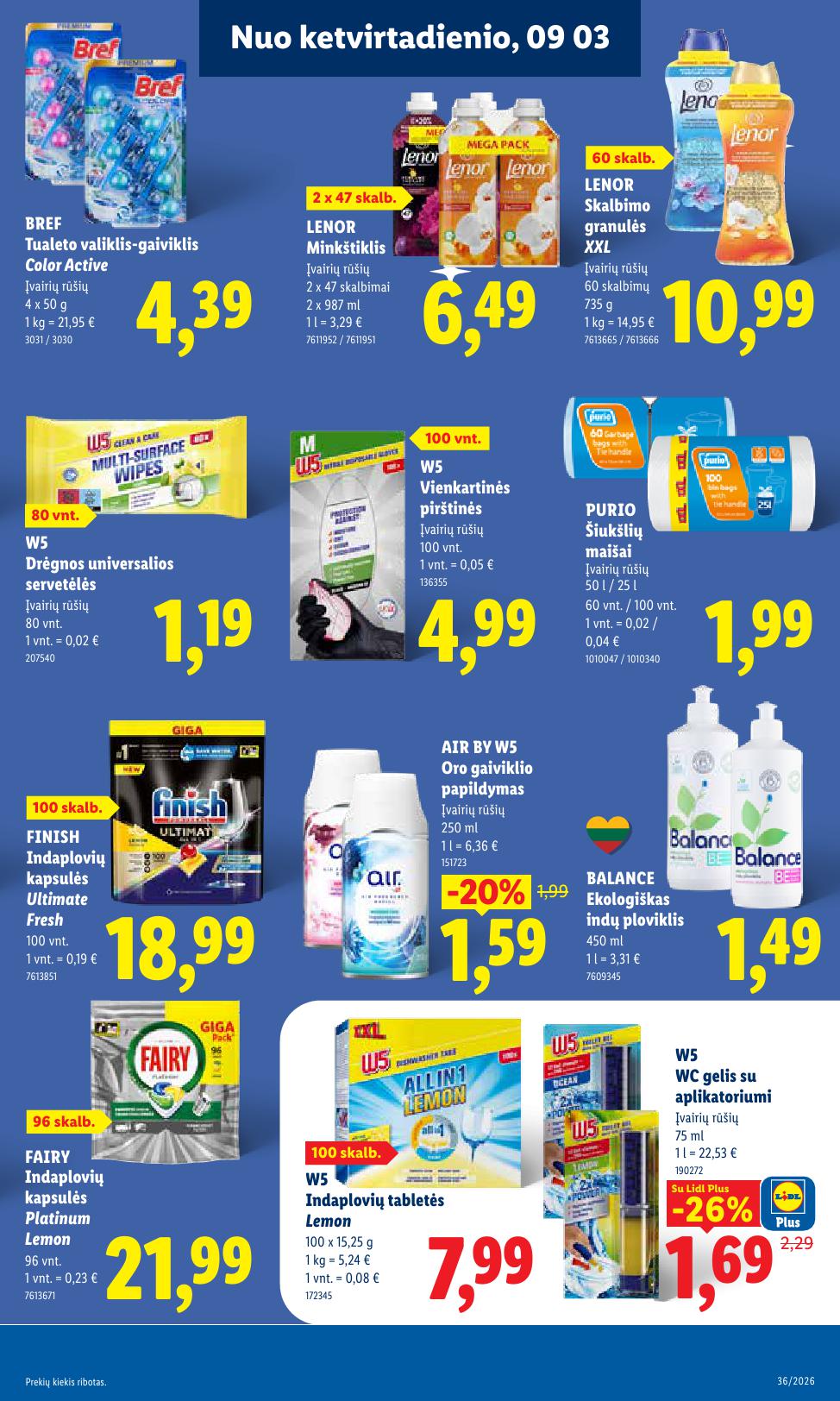 LIDL akcijų ir nuolaidų leidinys 2026.08.31 - 2026.09.06