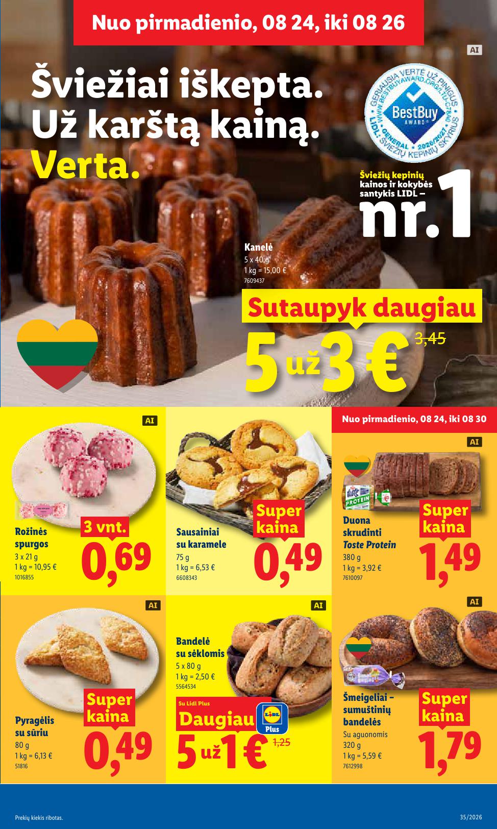 LIDL akcijų ir nuolaidų leidinys 2026.08.24 - 2026.08.30