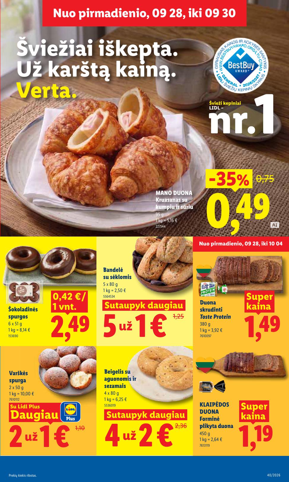 Naujausias LIDL kaininis katalogas 2026.09.28 - 2026.10.04