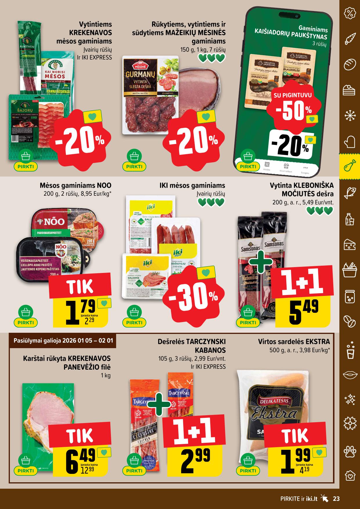 Naujausias IKI kaininis katalogas 2026.01.26 - 2026.02.01
