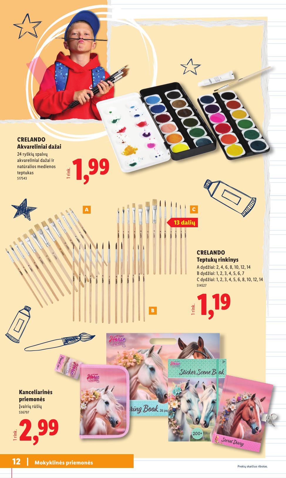 LIDL mokyklinių prekių katalogas "Atgal į mokyklą"