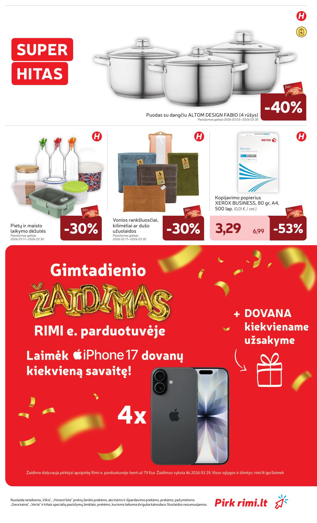 Naujausias RIMI kaininis katalogas 2026.03.17 - 2026.03.23