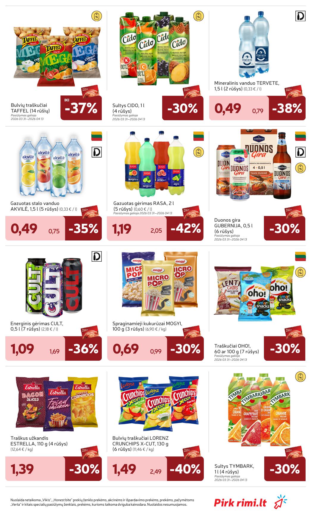 Naujausias RIMI kaininis katalogas 2026.03.31 - 2026.04.06