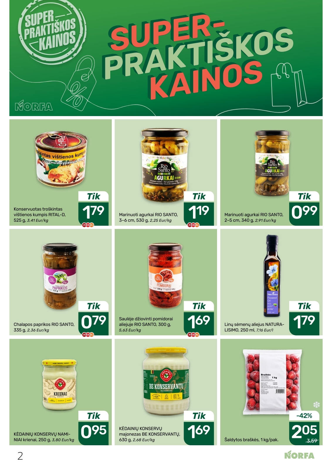 Naujausias NORFA kaininis katalogas 2026.08.20 - 2026.09.02