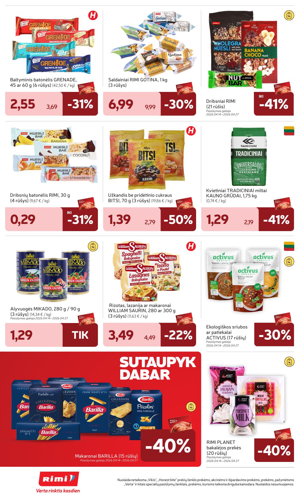 Naujausias RIMI kaininis katalogas 2026.04.14 - 2026.04.20