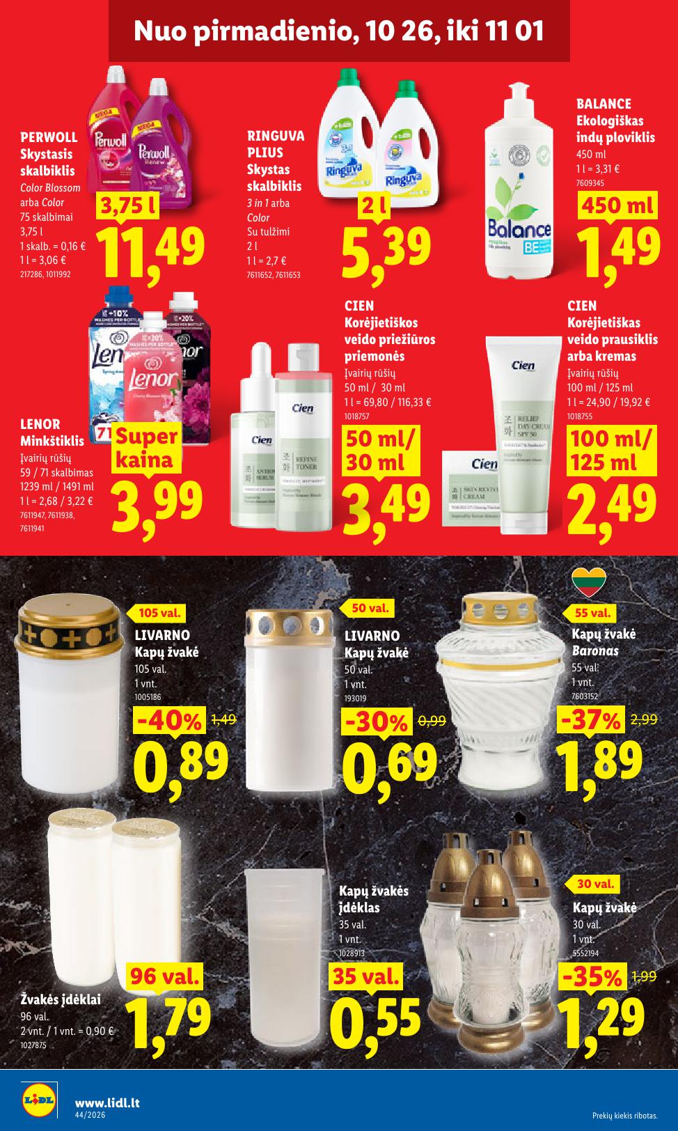 Naujausias LIDL kaininis katalogas 2026.10.26 - 2026.11.01