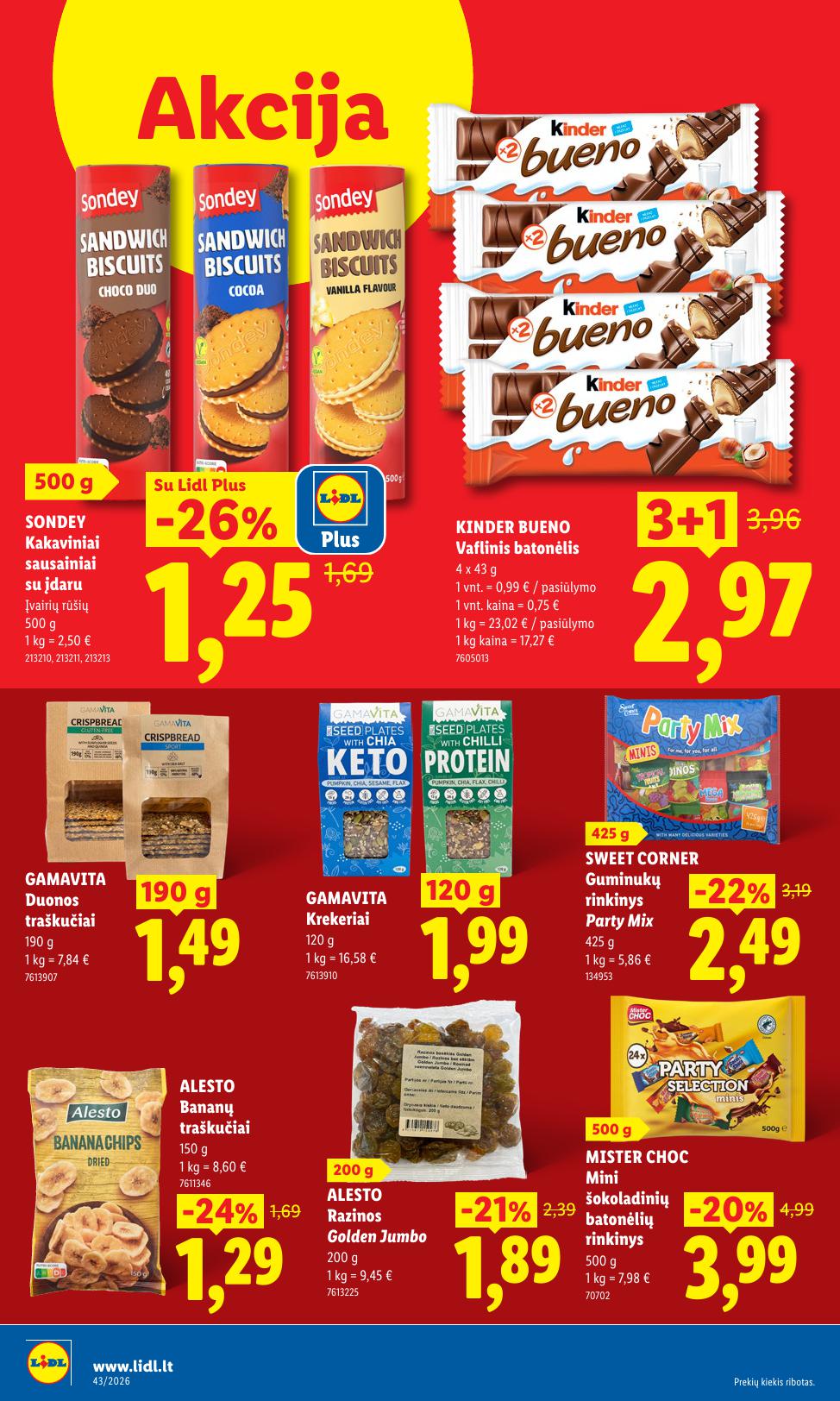 LIDL akcijų ir nuolaidų leidinys 2026.10.19 - 2026.10.25