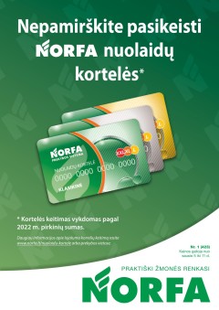 Naujausias NORFA kaininis katalogas 2023.01.05 - 2023.01.11