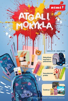 RIMI nuolaidų katalogas "Atgal į mokyklą !" galioja 2025.07.29 - 2025.09.08