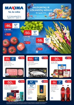 Naujausias MAXIMA kaininis katalogas 2025.08.26 - 2025.09.01
