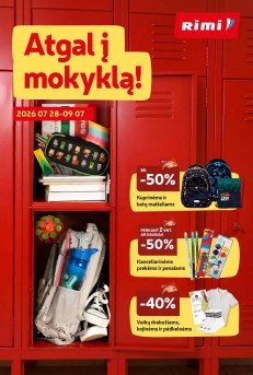 RIMI mokyklinių prekių katalogas "Atgal į mokyklą"